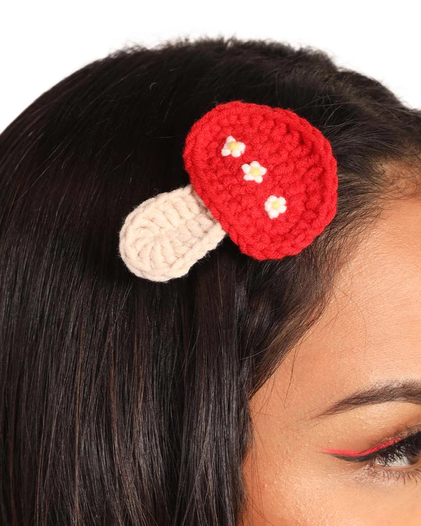 Girly Mushies Crochet Hair Clip 3 Girly Mushies Crochet Hair Clip