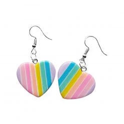 Ana Accessories My Soulmate Striped Heart Dangling Earrings