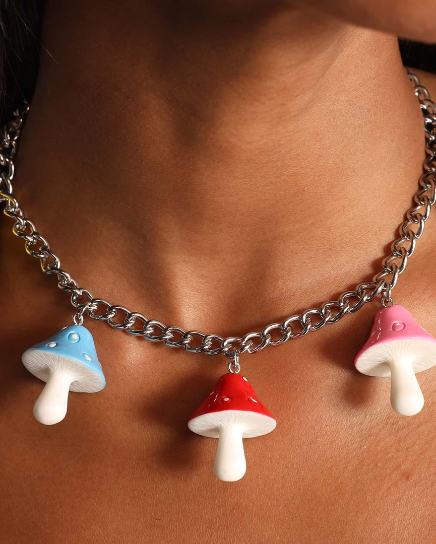Ana Accessories Mystical Mushrooms Chain Choker 4 Ana Accessories Mystical Mushrooms Chain Choker