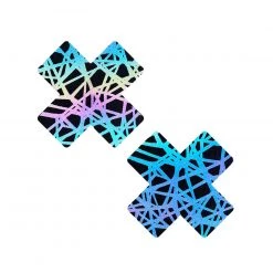 Neva Nude Trippy Drip Reflective Cross Pasties Accessories