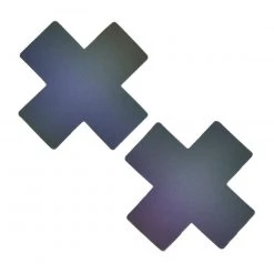 Neva Nude Rainbow Reflective Cross Pasties Accessories