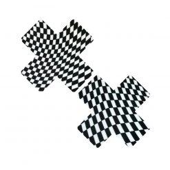 Neva Nude Trippy Checkered Cross Pasties