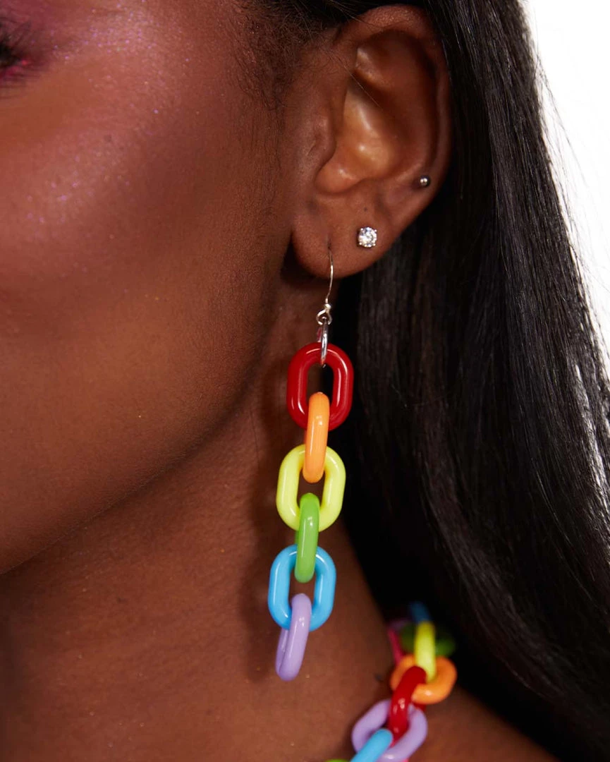 Nomad Kandi Rainbow Chain Earrings Accessories 3 Nomad Kandi Rainbow Chain Earrings Accessories