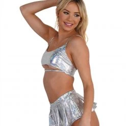 Hot & Delicious Black Bead Nova Babe Two Piece Holo Set