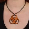 One Stop Rave Two Tone Biohazard Choker Necklace 2 One Stop Rave Two Tone Biohazard Choker Necklace