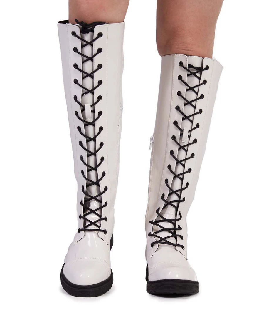 DDK Footwear Inc Shoes On My Way Thigh-High Lace Up Boots 4 DDK Footwear Inc Shoes On My Way Thigh-High Lace Up Boots