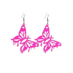 Accessories One Stop Rave Neon Fantasies Butterfly Earrings