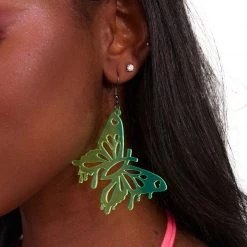 Accessories One Stop Rave Neon Fantasies Butterfly Earrings