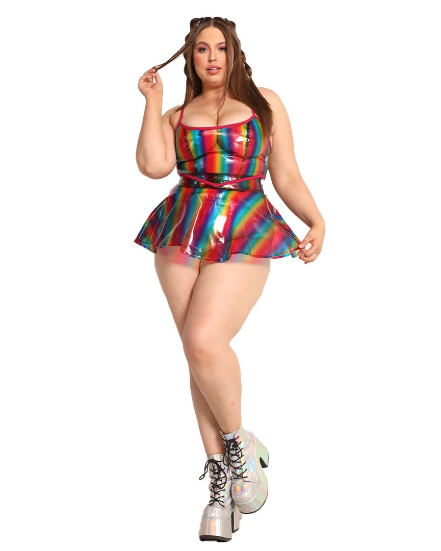 OhYes Over The Rainbow Vinyl Mini Skirt New Arrivals