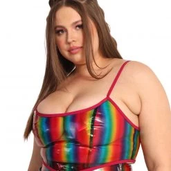 OhYes Over The Rainbow Vinyl Corset Top New Arrivals