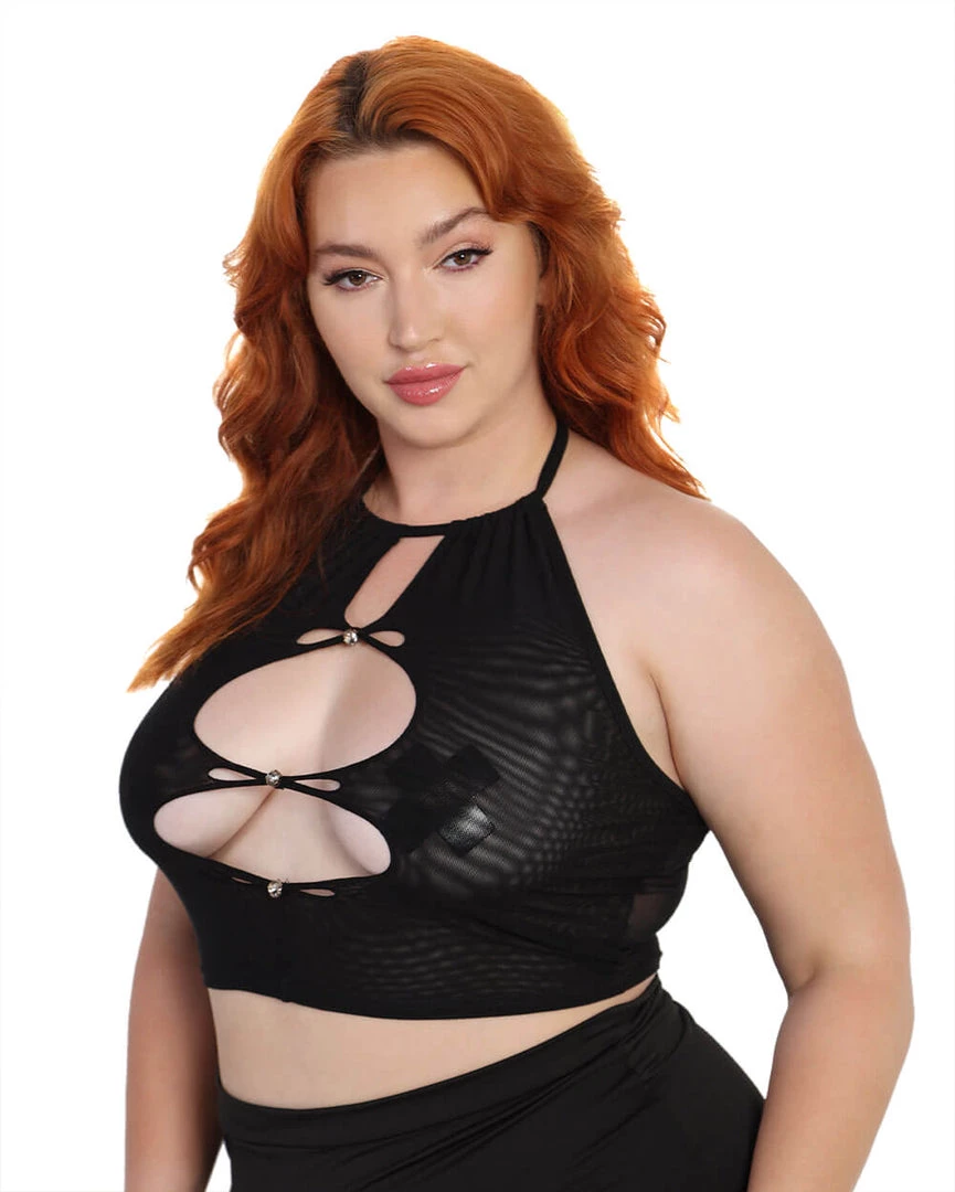 OhYes Push 2 Start Rhinestone Keyhole Crop Top 9 OhYes Push 2 Start Rhinestone Keyhole Crop Top