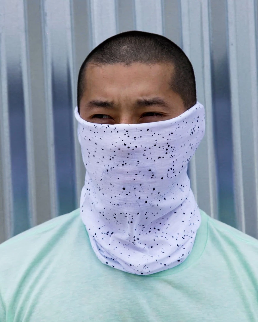 INTO THE AM Paint Splatter White Seamless Mask Bandana Masks & Bandanas 4 INTO THE AM Paint Splatter White Seamless Mask Bandana Masks & Bandanas