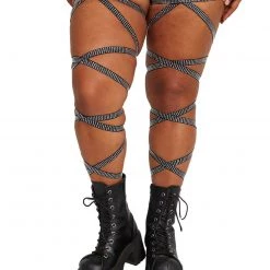Andrew - Agent Pair Of Non-Slip Black Rhinestone Leg Wraps 11 Andrew - Agent Pair Of Non-Slip Black Rhinestone Leg Wraps