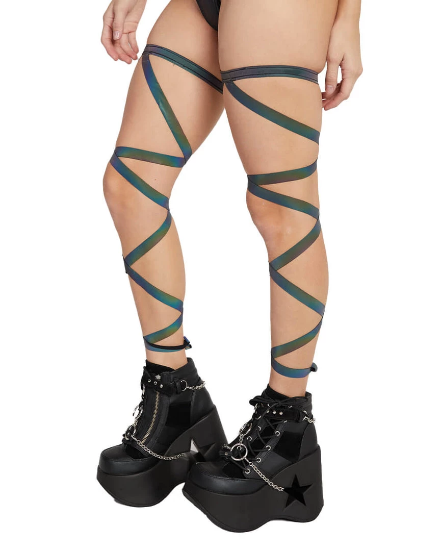 Andrew - Agent Pair Of Non-Slip Rainbow Reflective Leg Wraps 5 Andrew - Agent Pair Of Non-Slip Rainbow Reflective Leg Wraps