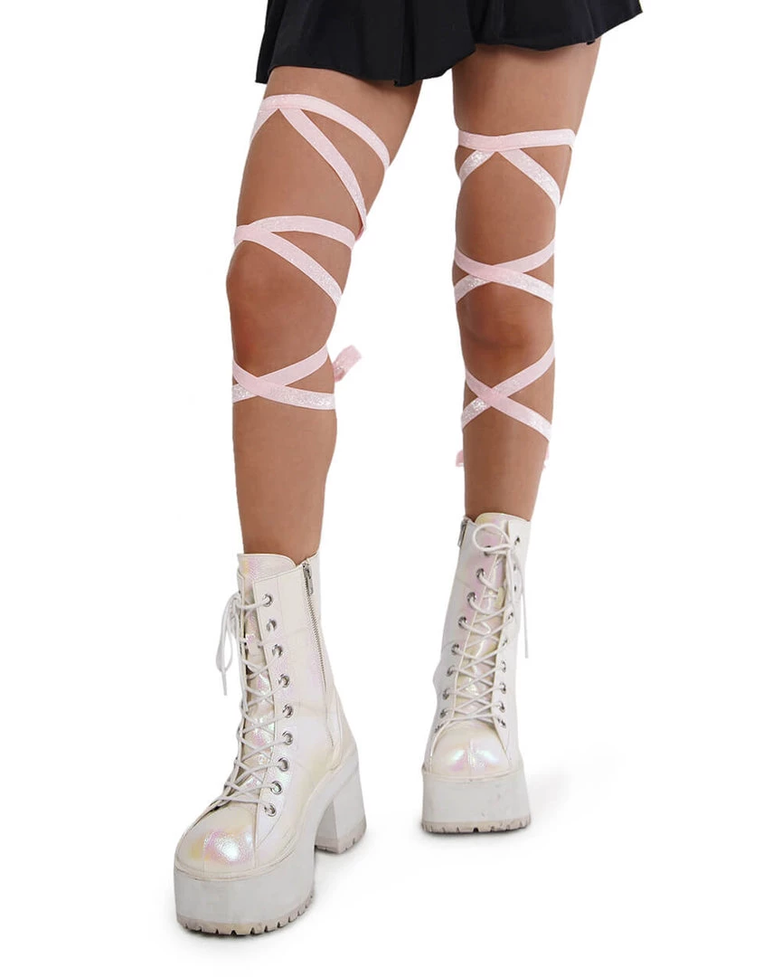 Andrew - Agent Plus Pair Of Non-Slip Baby Pink Glitter Leg Wraps 4 Andrew - Agent Plus Pair Of Non-Slip Baby Pink Glitter Leg Wraps