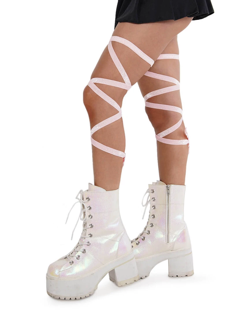 Andrew - Agent Plus Pair Of Non-Slip Baby Pink Glitter Leg Wraps 3 Andrew - Agent Plus Pair Of Non-Slip Baby Pink Glitter Leg Wraps