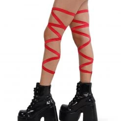 Andrew - Agent Pair Of Non-Slip Red Leg Wraps