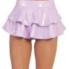 OhYes Pastel Addict Vinyl Ruffled Mini Skirt Clothing