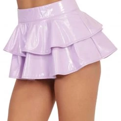 OhYes Pastel Addict Vinyl Ruffled Mini Skirt Clothing