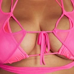 OhYes Clothing Pink Power Mesh Lace Up Top 18 OhYes Clothing Pink Power Mesh Lace Up Top