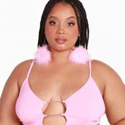 OhYes Pinkomatic Rhinestone Cutout Bralette Clothing