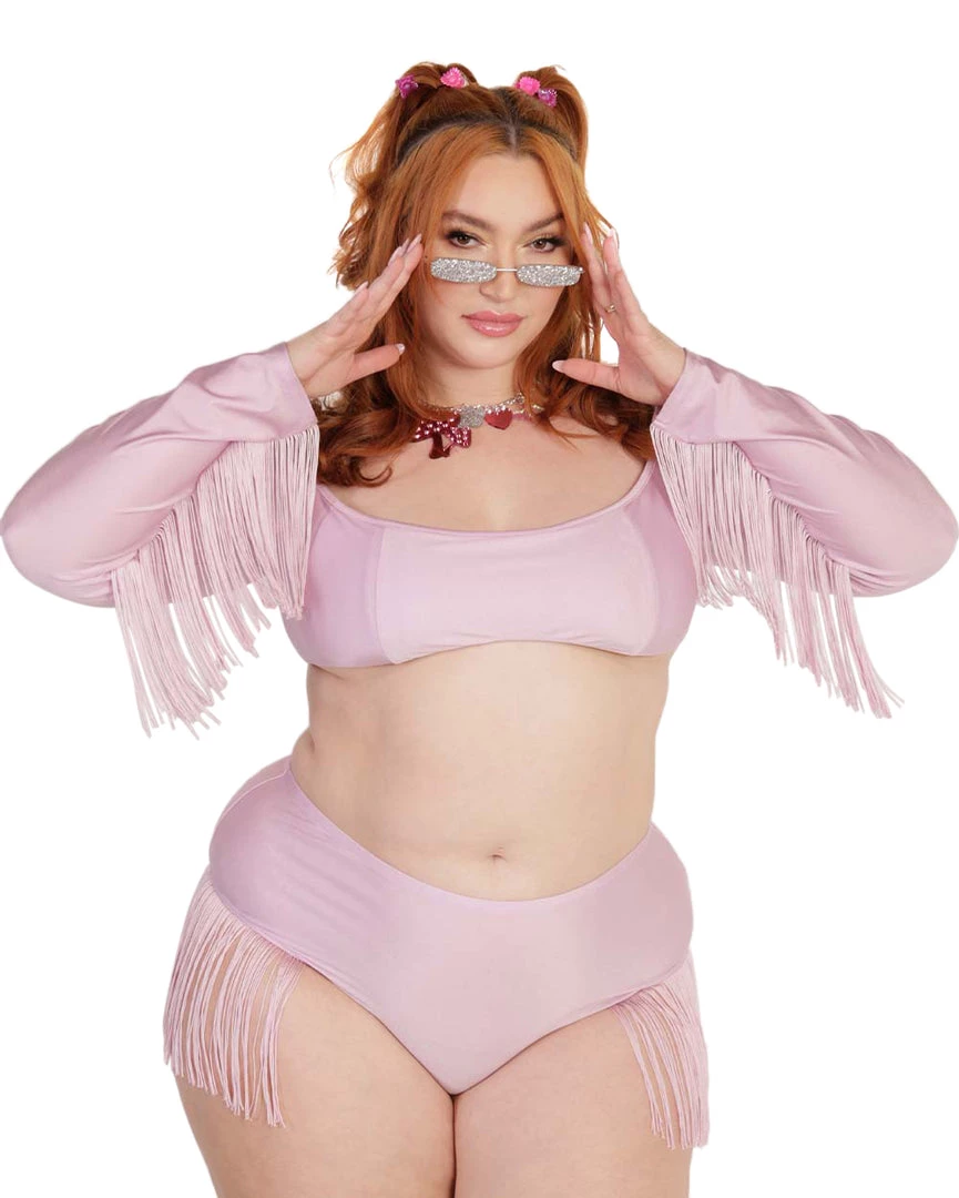 OhYes Princess PLUR Fringe Long Sleeve Crop Top Clothing 8 OhYes Princess PLUR Fringe Long Sleeve Crop Top Clothing