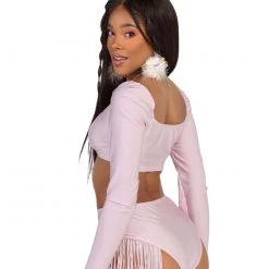 OhYes Princess PLUR Fringe Long Sleeve Crop Top Clothing 16 OhYes Princess PLUR Fringe Long Sleeve Crop Top Clothing