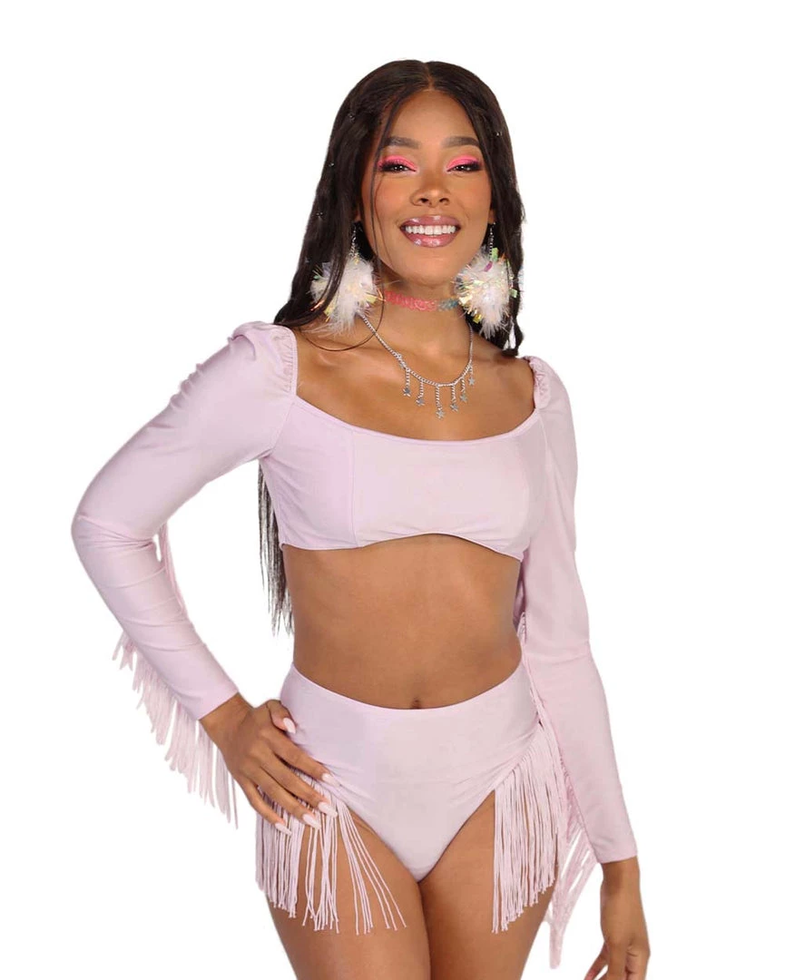 OhYes Princess PLUR Fringe Long Sleeve Crop Top Clothing 3 OhYes Princess PLUR Fringe Long Sleeve Crop Top Clothing