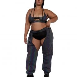 Hot & Delicious Black Bead Prism Fairy Reflective Chaps