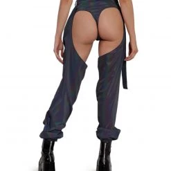 Hot & Delicious Black Bead Prism Fairy Reflective Chaps