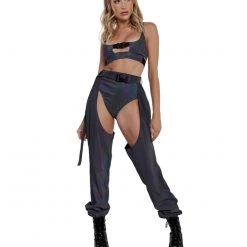 Hot & Delicious Black Bead Prism Fairy Reflective Chaps