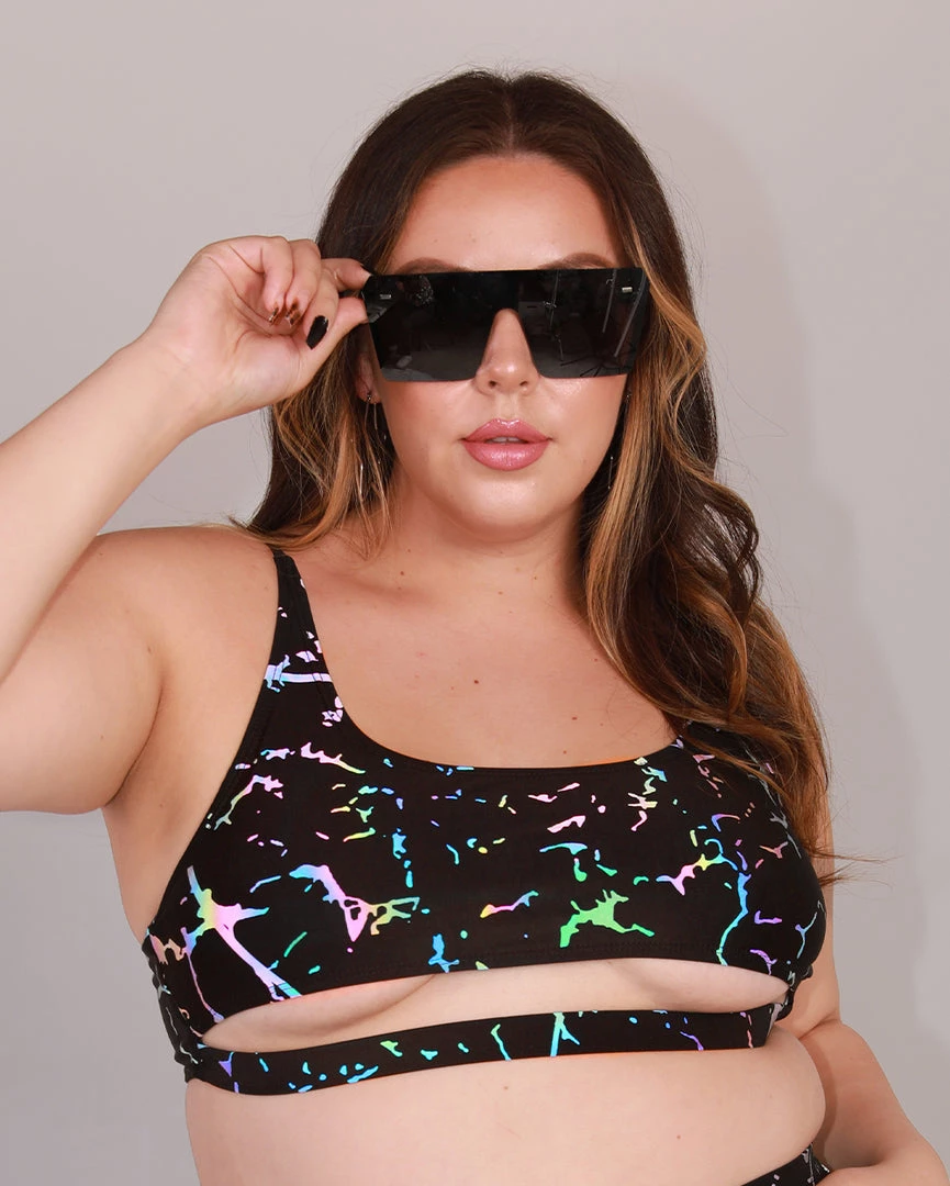 Dippin Daisies Tops Psychedelic Chick Reflective Cut Out Top 7 Dippin Daisies Tops Psychedelic Chick Reflective Cut Out Top