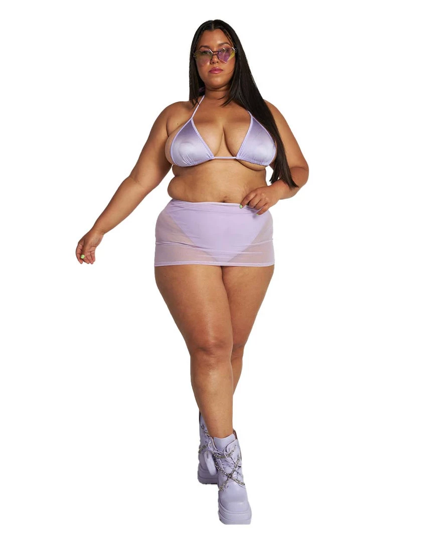 OhYes Clothing Purple Wonderland Ruched Mesh Skirt 10 OhYes Clothing Purple Wonderland Ruched Mesh Skirt