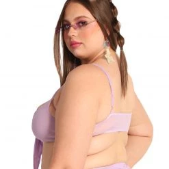 OhYes Purple Wonderland Tie-Front Top Clothing 21 OhYes Purple Wonderland Tie-Front Top Clothing