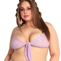 OhYes Purple Wonderland Tie-Front Top Clothing 17 OhYes Purple Wonderland Tie-Front Top Clothing