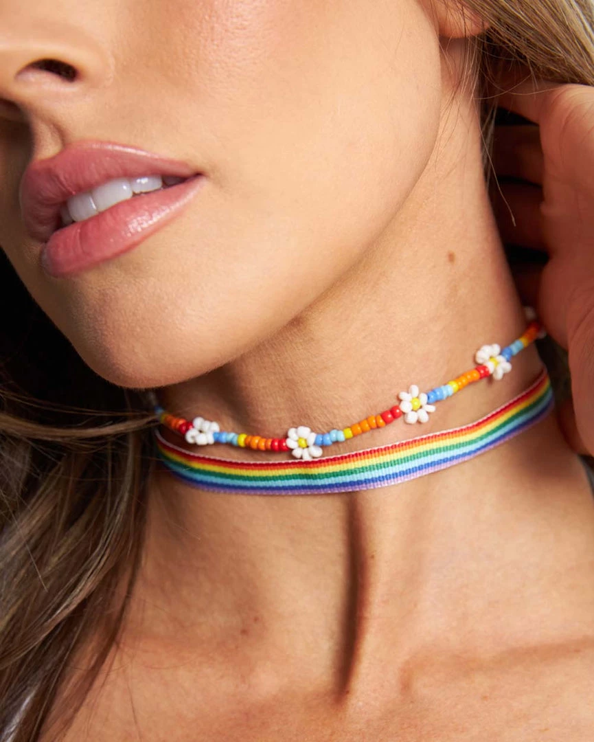 Ana Accessories Rainbow Garden Double Layer Choker 3 Ana Accessories Rainbow Garden Double Layer Choker