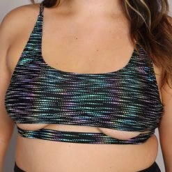 Dippin Daisies Rainbow Glow Reflective Underboob Crop Top Tops