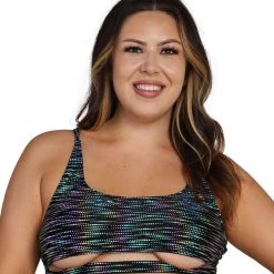 Dippin Daisies Rainbow Glow Reflective Underboob Crop Top Tops