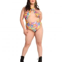 Cherry Mellow, Inc. Rainbow Groovy Hearts Halter Bodysuit 21 Cherry Mellow, Inc. Rainbow Groovy Hearts Halter Bodysuit