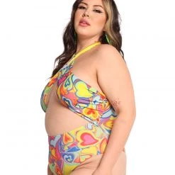 Cherry Mellow, Inc. Rainbow Groovy Hearts Halter Bodysuit 22 Cherry Mellow, Inc. Rainbow Groovy Hearts Halter Bodysuit