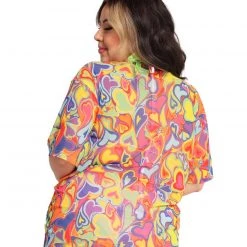 Rock & Rose Rainbow Groovy Hearts Mesh Oversized Tee New Arrivals 21 Rock & Rose Rainbow Groovy Hearts Mesh Oversized Tee New Arrivals