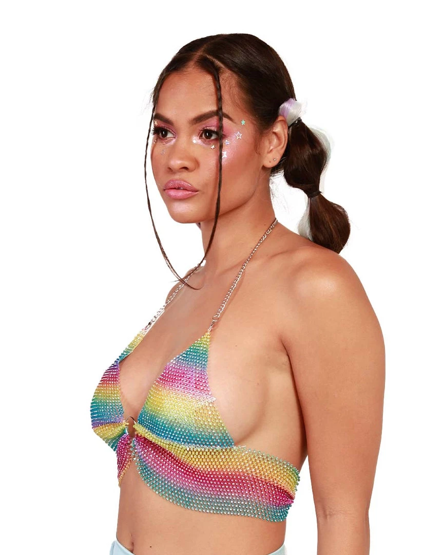 Hot & Delicious Black Bead Clothing Rainbow Kisses O-Ring Crop Top 7 Hot & Delicious Black Bead Clothing Rainbow Kisses O-Ring Crop Top