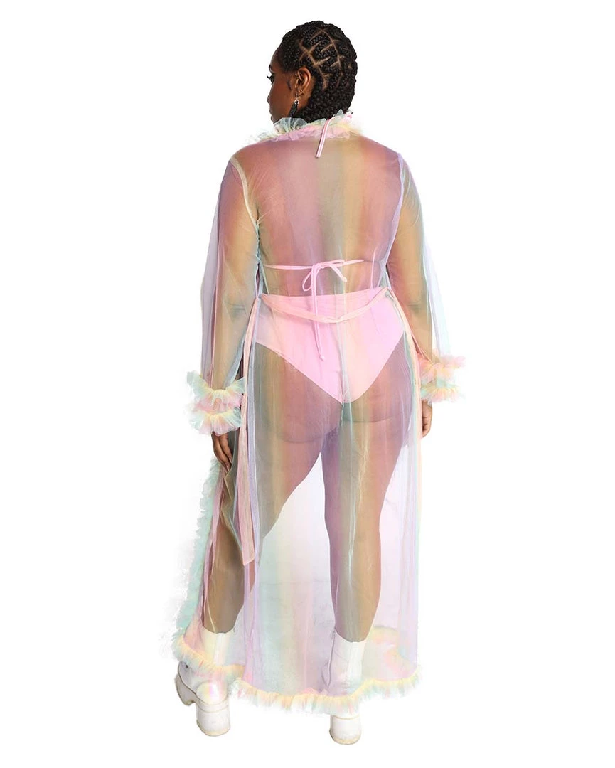 Hot & Delicious Black Bead Clothing Rainbow Radiance Long Sleeve Mesh Kimono 5 Hot & Delicious Black Bead Clothing Rainbow Radiance Long Sleeve Mesh Kimono