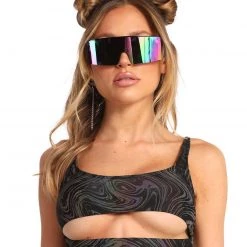 Dippin Daisies Rainbow Reflective Lava Underboob Crop Top New Arrivals