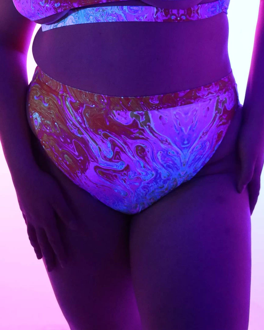 Dippin Daisies New Arrivals Recycled Fabric Liquid Rainbow High Cut Bottoms 10 Dippin Daisies New Arrivals Recycled Fabric Liquid Rainbow High Cut Bottoms