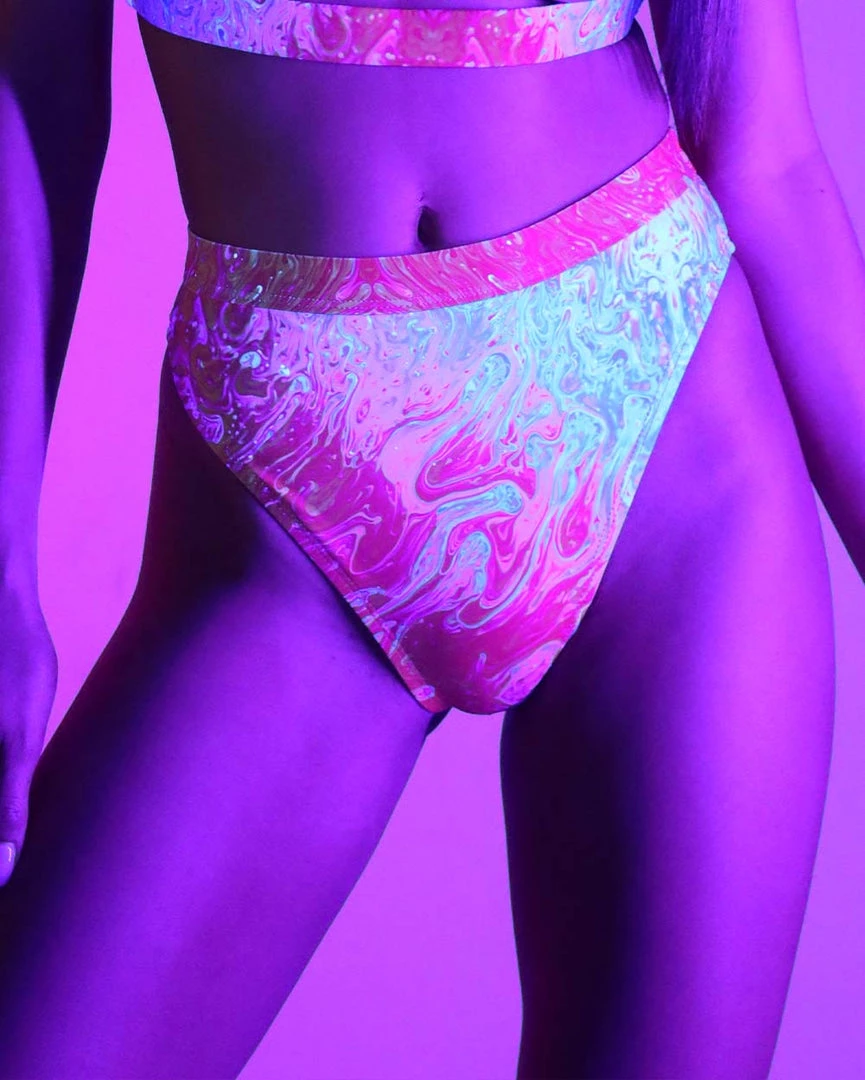 Dippin Daisies New Arrivals Recycled Fabric Liquid Rainbow High Cut Bottoms 4 Dippin Daisies New Arrivals Recycled Fabric Liquid Rainbow High Cut Bottoms