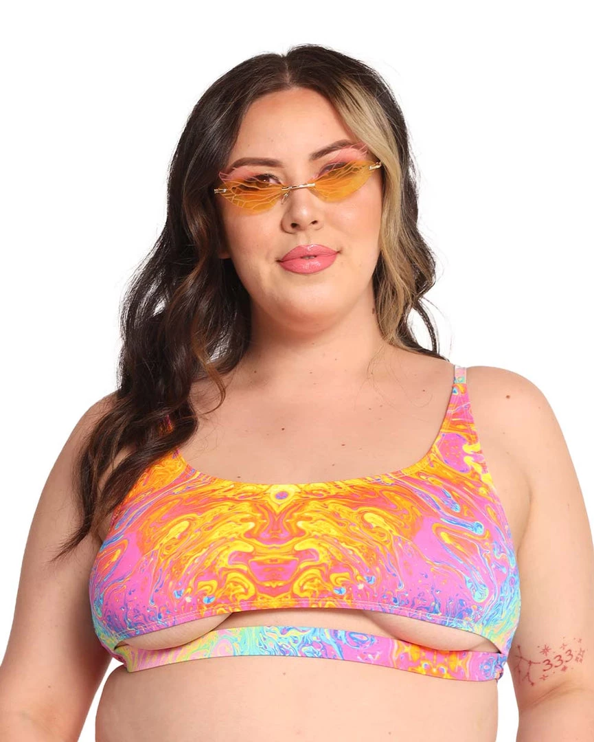 Dippin Daisies Recycled Fabric Liquid Rainbow Underboob Cutout Top 8 Dippin Daisies Recycled Fabric Liquid Rainbow Underboob Cutout Top