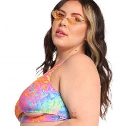 Dippin Daisies Recycled Fabric Liquid Rainbow Underboob Cutout Top 20 Dippin Daisies Recycled Fabric Liquid Rainbow Underboob Cutout Top