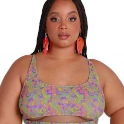 Dippin Daisies Clothing Recycled Fabric Magic Mushroom Underboob Crop Top 18 Dippin Daisies Clothing Recycled Fabric Magic Mushroom Underboob Crop Top