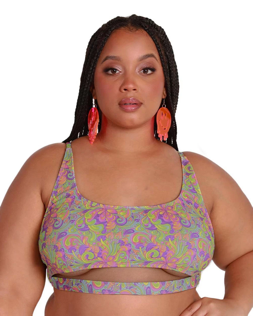 Dippin Daisies Clothing Recycled Fabric Magic Mushroom Underboob Crop Top 9 Dippin Daisies Clothing Recycled Fabric Magic Mushroom Underboob Crop Top